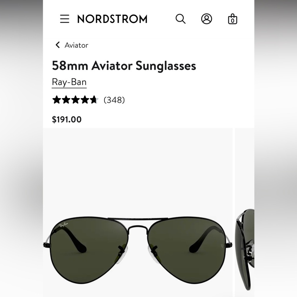 Ray-Ban RB3025 Classic Aviator Sunglasses- All Black